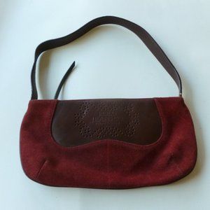 Polo Jeans Co. Ralph Lauren Women's Purse  bag Suede leather red brown Small SM